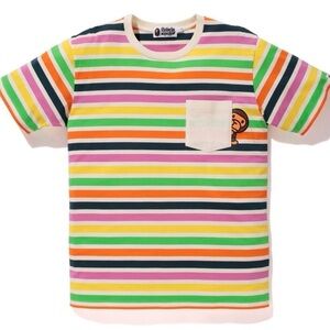 Bape Baby Milo Striped Pocket Tee Shirt 
SzSmall